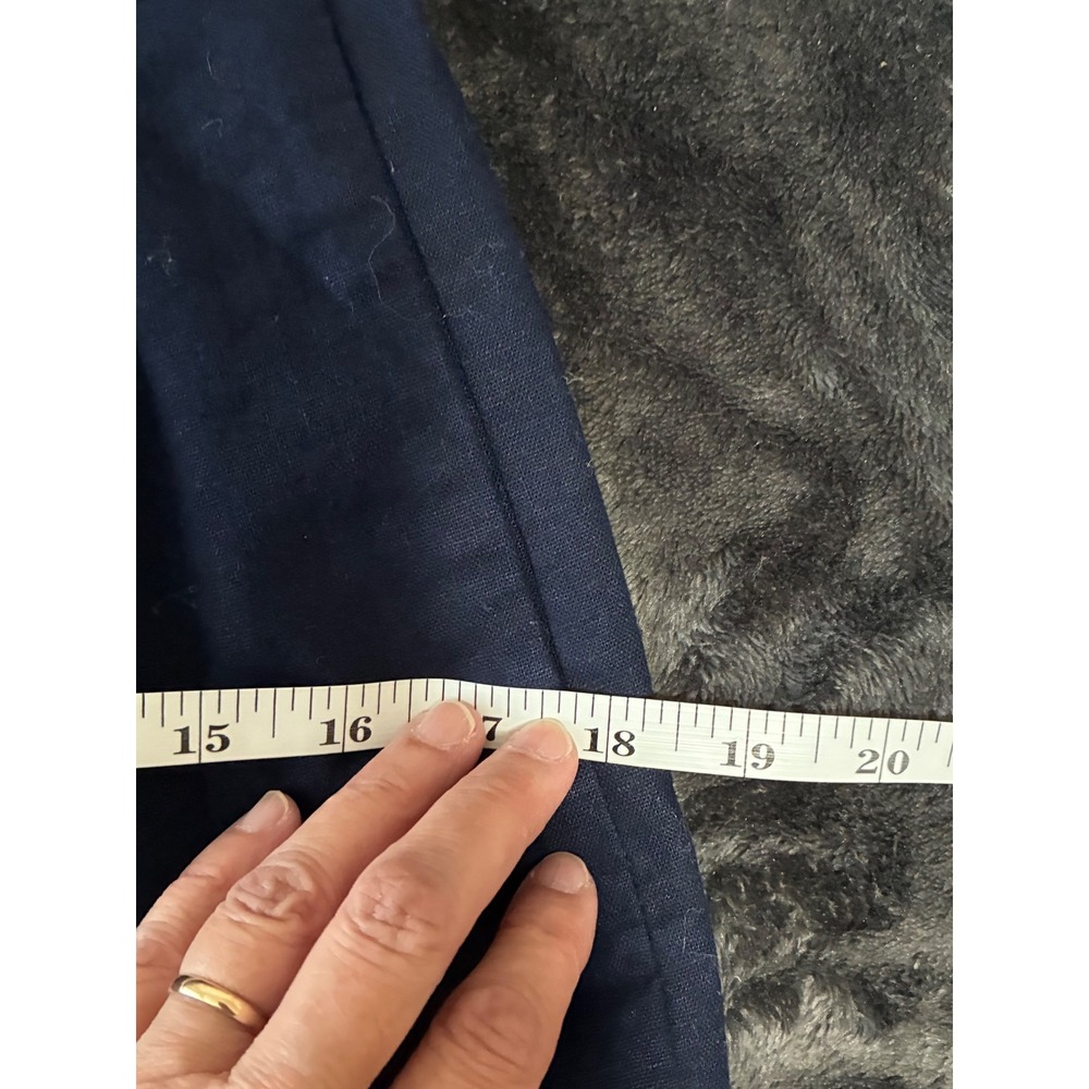 J.Crew Factory Navy Blue Linen Cotton Blend Paperbag Waist Skirt Size00 (B8) - Picture 6 of 8
